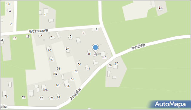 Ostrów, Jurajska, 44, mapa Ostrów