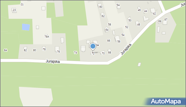 Ostrów, Jurajska, 72, mapa Ostrów