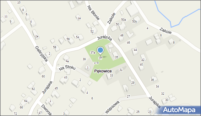 Pękowice, Jurajska, 37, mapa Pękowice