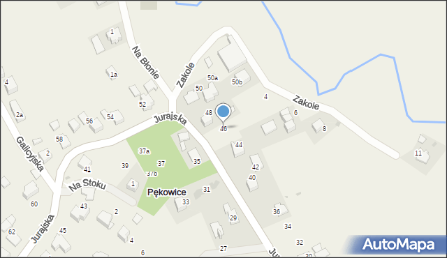 Pękowice, Jurajska, 46, mapa Pękowice