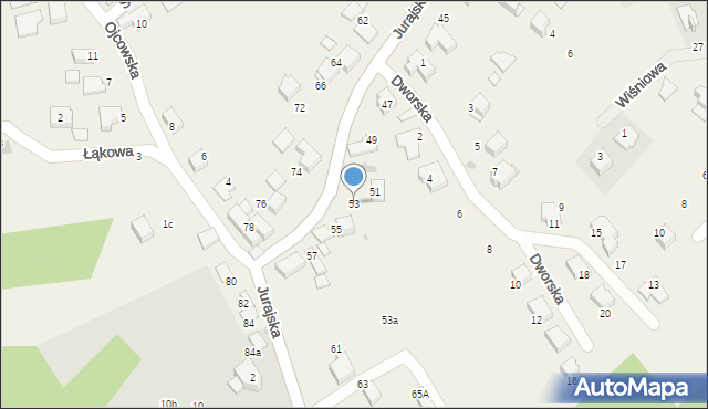 Pękowice, Jurajska, 53, mapa Pękowice