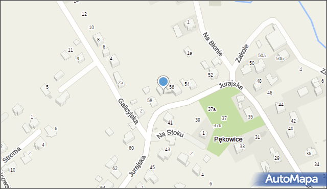 Pękowice, Jurajska, 58A, mapa Pękowice