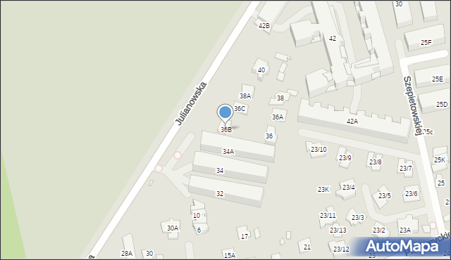 Piaseczno, Julianowska, 36B, mapa Piaseczno