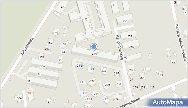 Piaseczno, Julianowska, 42A, mapa Piaseczno