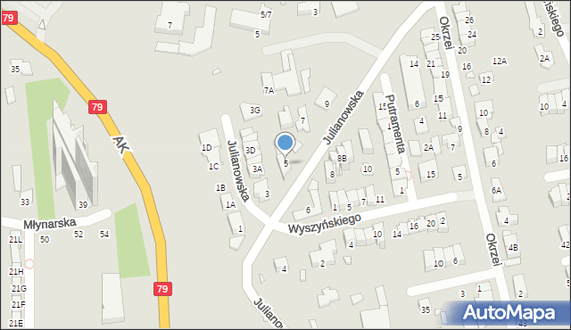 Piaseczno, Julianowska, 5, mapa Piaseczno