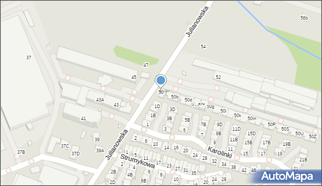 Piaseczno, Julianowska, 50, mapa Piaseczno