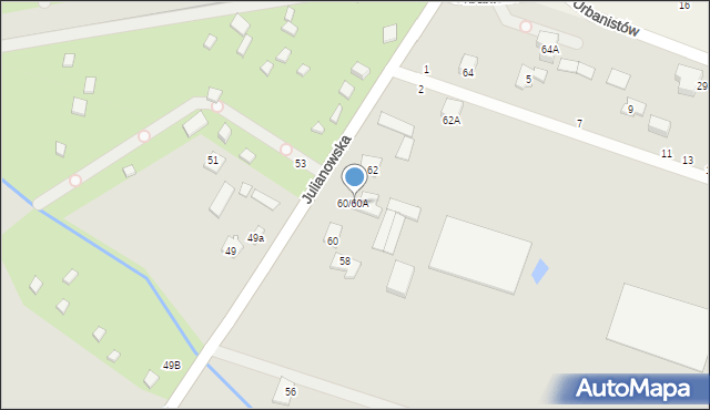 Piaseczno, Julianowska, 60/60A, mapa Piaseczno