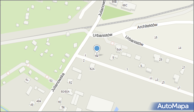 Piaseczno, Julianowska, 64, mapa Piaseczno