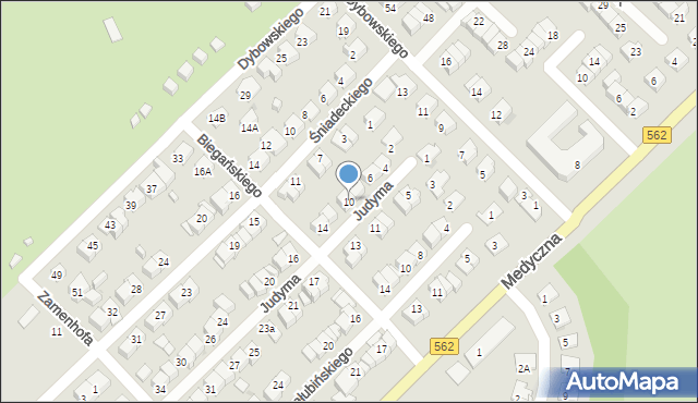 Płock, Judyma, dr., 10, mapa Płock