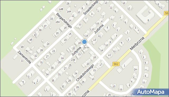 Płock, Judyma, dr., 17, mapa Płock