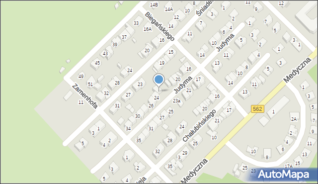 Płock, Judyma, dr., 24A, mapa Płock