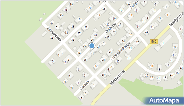 Płock, Judyma, dr., 31, mapa Płock