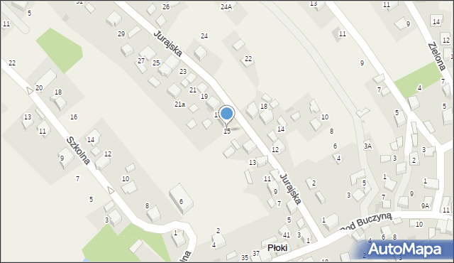 Płoki, Jurajska, 15, mapa Płoki