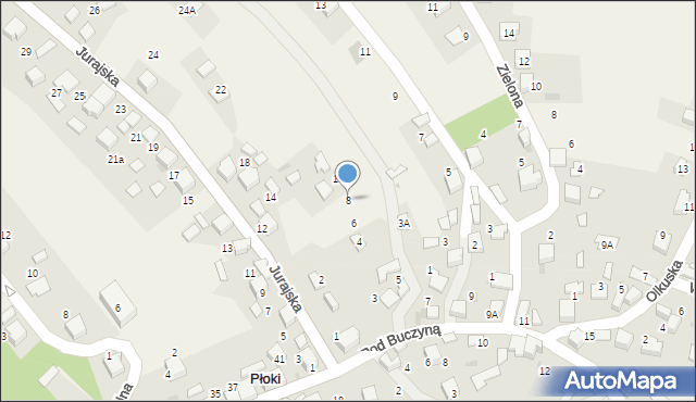 Płoki, Jurajska, 8, mapa Płoki