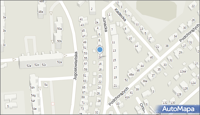 Poznań, Junacka, 14, mapa Poznania