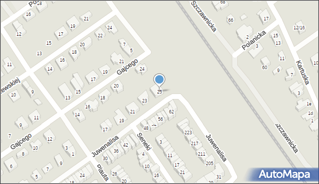 Poznań, Juwenalisa, 25, mapa Poznania