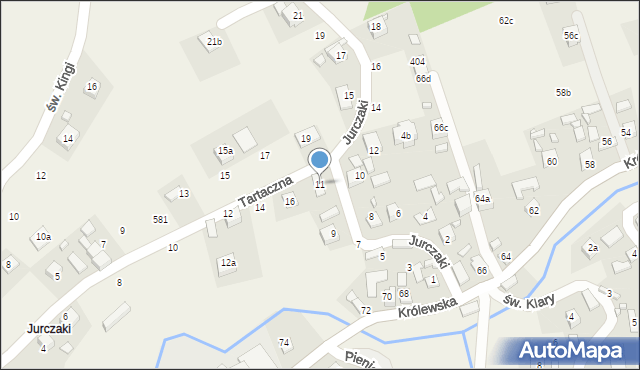 Przysietnica, Jurczaki, 11, mapa Przysietnica