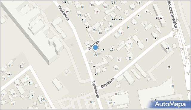 Radom, Juliusza, 19, mapa Radomia