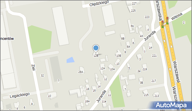 Radom, Juranda, 12B, mapa Radomia