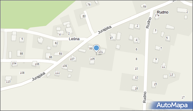 Rudno, Jurajska, 103, mapa Rudno
