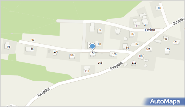 Rudno, Jurajska, 104, mapa Rudno