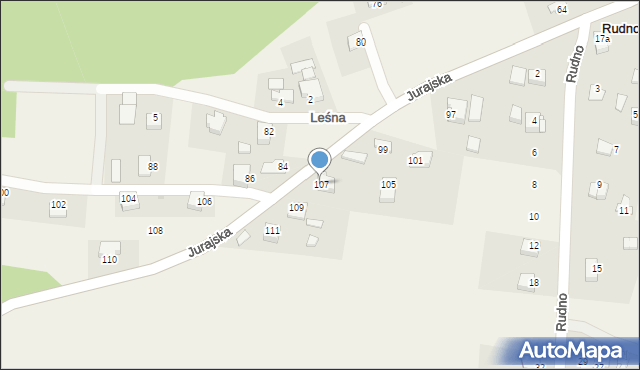Rudno, Jurajska, 107, mapa Rudno