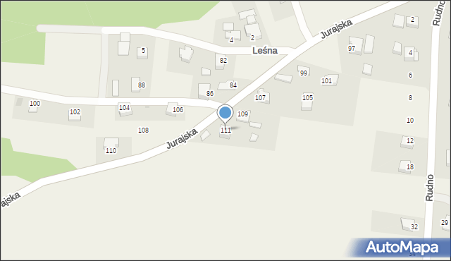 Rudno, Jurajska, 111, mapa Rudno