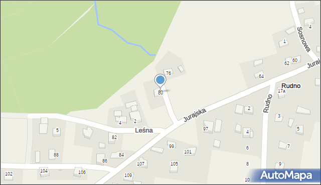 Rudno, Jurajska, 80, mapa Rudno
