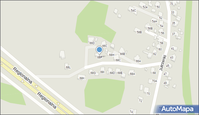 Rybnik, Jutrzenki, 68F, mapa Rybnika