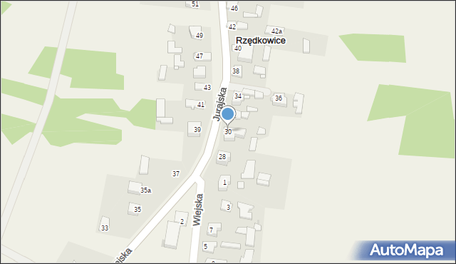 Rzędkowice, Jurajska, 30, mapa Rzędkowice