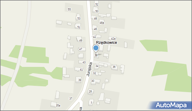 Rzędkowice, Jurajska, 38, mapa Rzędkowice