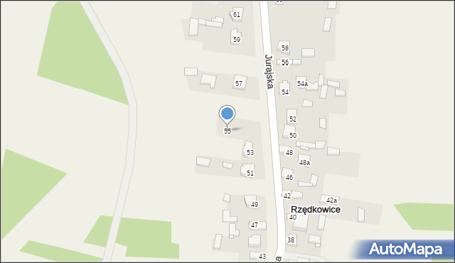 Rzędkowice, Jurajska, 55, mapa Rzędkowice