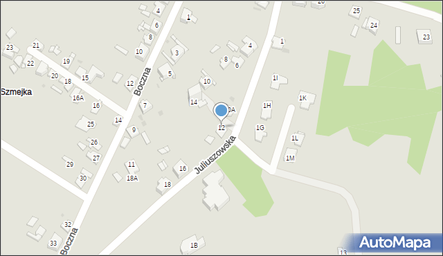 Sosnowiec, Juliuszowska, 12, mapa Sosnowca