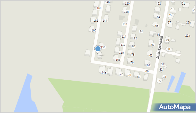 Sosnowiec, Juliuszowska, 134, mapa Sosnowca
