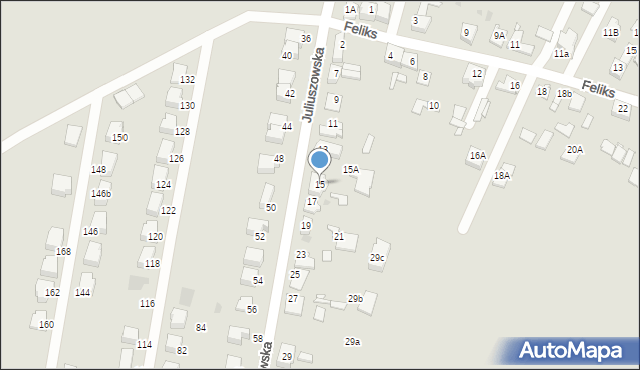 Sosnowiec, Juliuszowska, 15, mapa Sosnowca