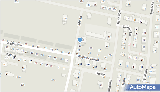 Szczecin, Juhasa, 19, mapa Szczecina