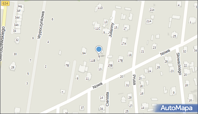 Tłuszcz, Julianny, 5, mapa Tłuszcz