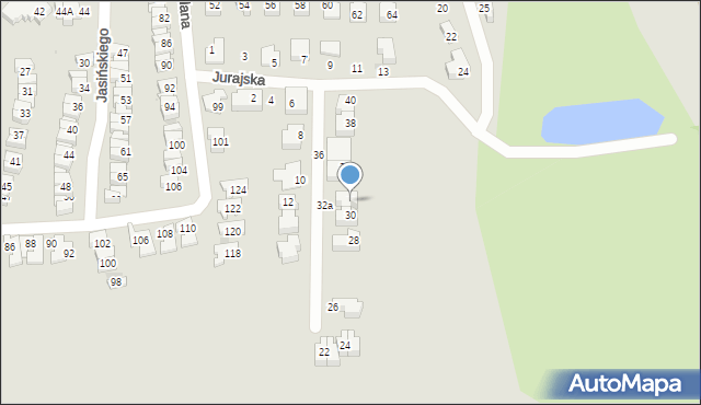 Tychy, Jurajska, 32, mapa Tychów