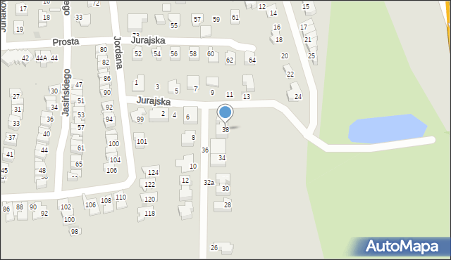 Tychy, Jurajska, 38, mapa Tychów