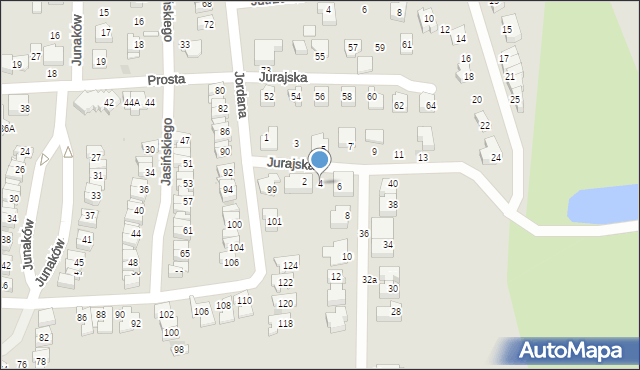 Tychy, Jurajska, 4, mapa Tychów