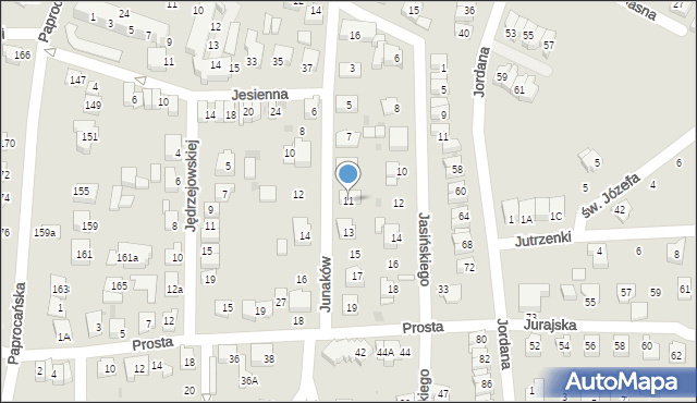 Tychy, Junaków, 11, mapa Tychów