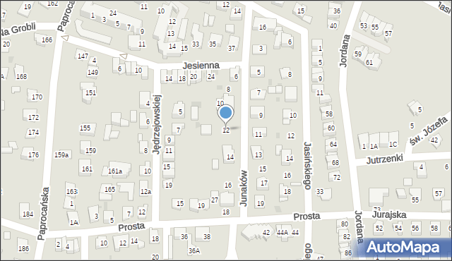 Tychy, Junaków, 12, mapa Tychów