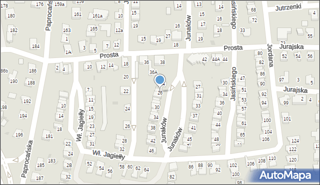 Tychy, Junaków, 26, mapa Tychów