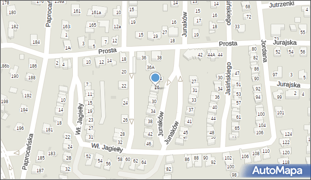 Tychy, Junaków, 28, mapa Tychów