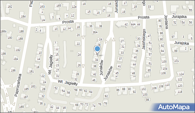 Tychy, Junaków, 32, mapa Tychów