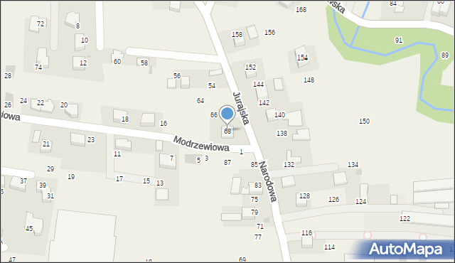 Ujazd, Jurajska, 68, mapa Ujazd