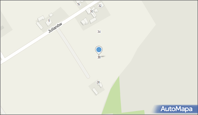 Waleńczów, Julianów, 36, mapa Waleńczów