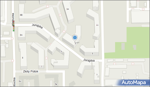 Warszawa, Jurajska, 3, mapa Warszawy