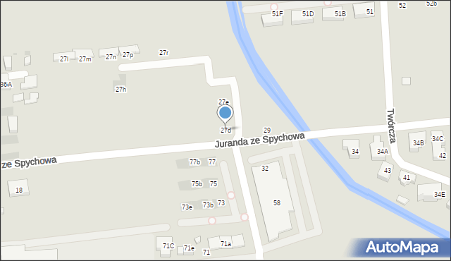 Warszawa, Juranda ze Spychowa, 27d, mapa Warszawy