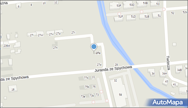 Warszawa, Juranda ze Spychowa, 27ea, mapa Warszawy